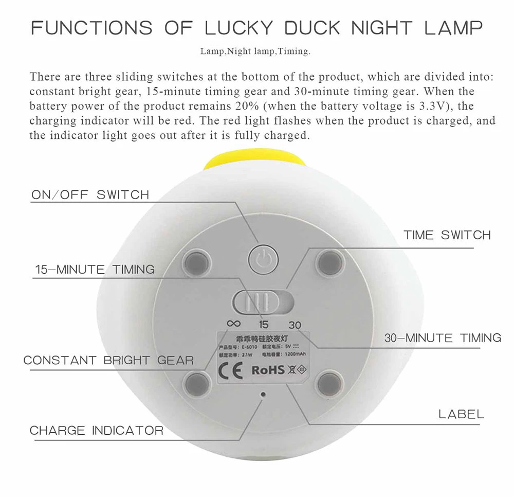 Silicon Duck Lamp for Baby